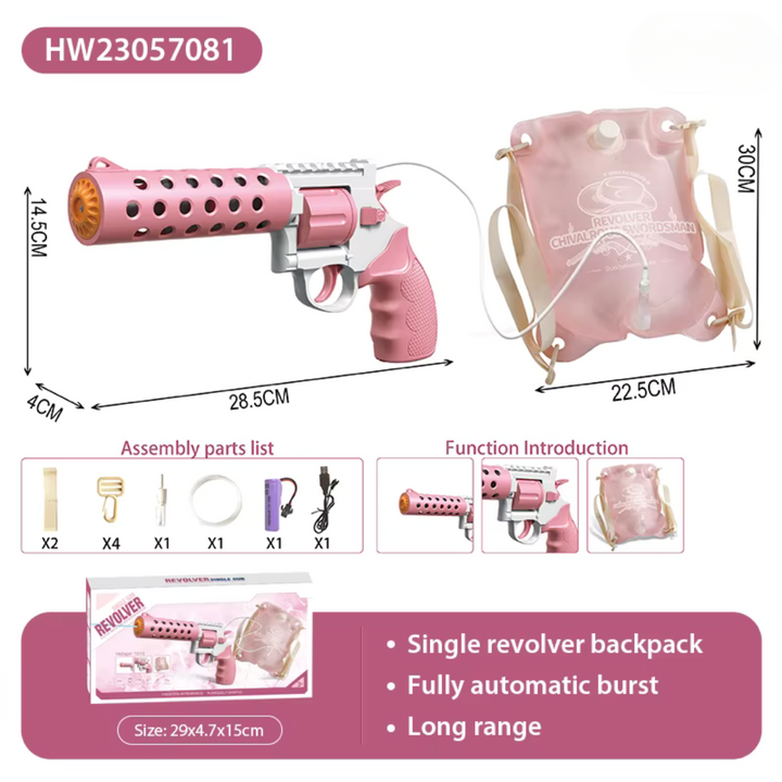REVOLVER Electric water pistol | 1.2L magazine, 6–8m range, automatic shooting