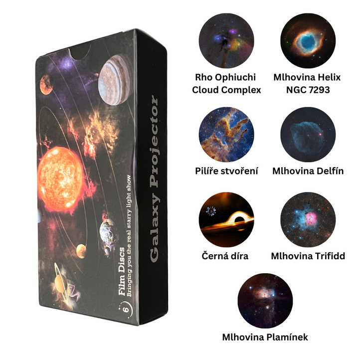Doplňující sada kazet pro projektor galaxie (1. generace) | 7 kazet se snímky v HD kvalitě