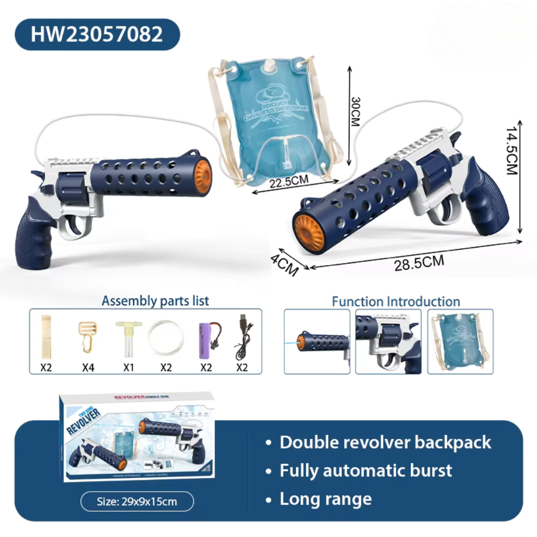 REVOLVER Electric water pistol | 1.2L magazine, 6–8m range, automatic shooting