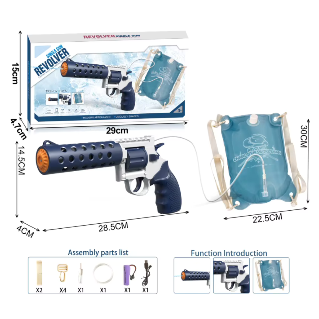 REVOLVER Electric water pistol | 1.2L magazine, 6–8m range, automatic shooting
