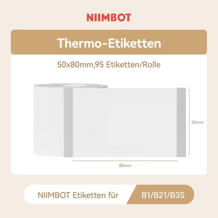 Niimbot transparentní samolepící štítky pro tiskárny B21, B21S, B1, B3S, hranatý 50x80mm