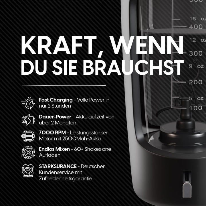 STARKFELD® Hordozható elektromos fehérjás shaker 650 ml | Protein shaker