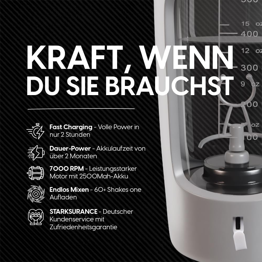 STARKFELD® Hordozható elektromos fehérjás shaker 650 ml | Protein shaker
