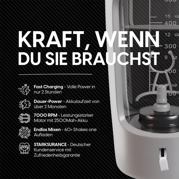 STARKFELD® Hordozható elektromos fehérjás shaker 650 ml | Protein shaker