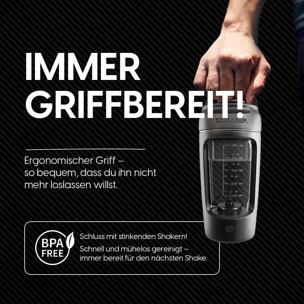 STARKFELD® Hordozható elektromos fehérjás shaker 650 ml | Protein shaker