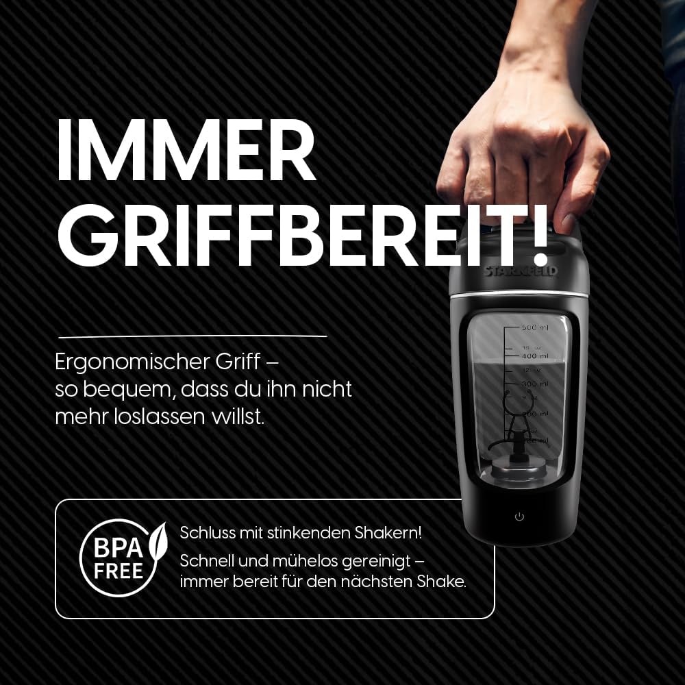 STARKFELD® Hordozható elektromos fehérjás shaker 650 ml | Protein shaker