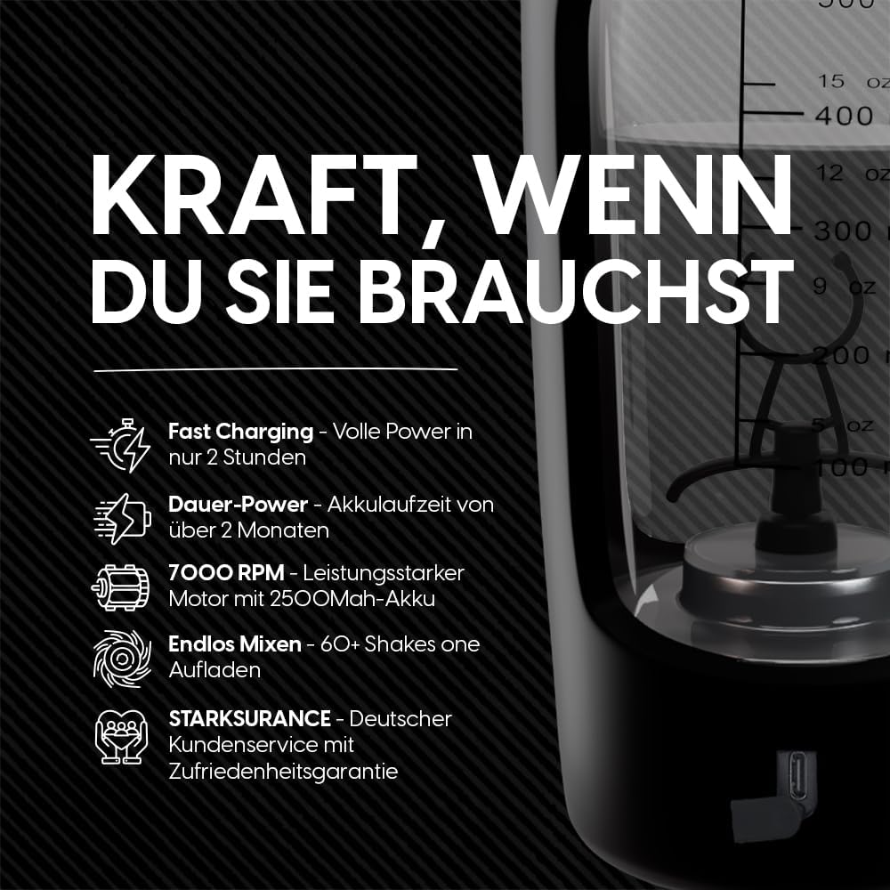STARKFELD® Hordozható elektromos fehérjás shaker 650 ml | Protein shaker