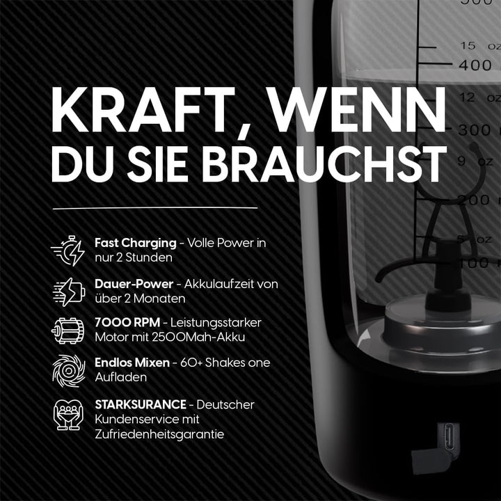 STARKFELD® Hordozható elektromos fehérjás shaker 650 ml | Protein shaker