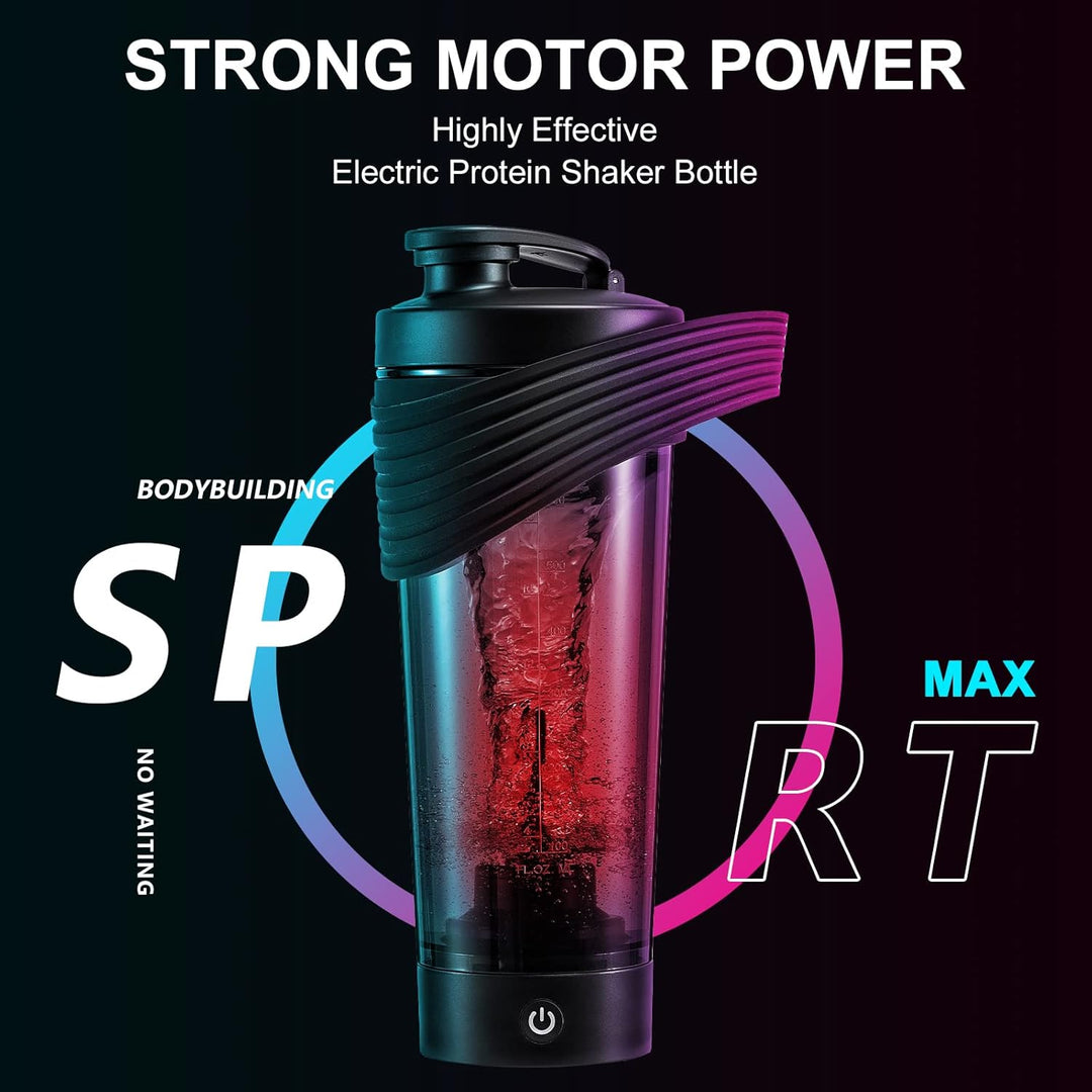 Flintronic Přenosný elektrický šejkr na protein 800 ml, Černá