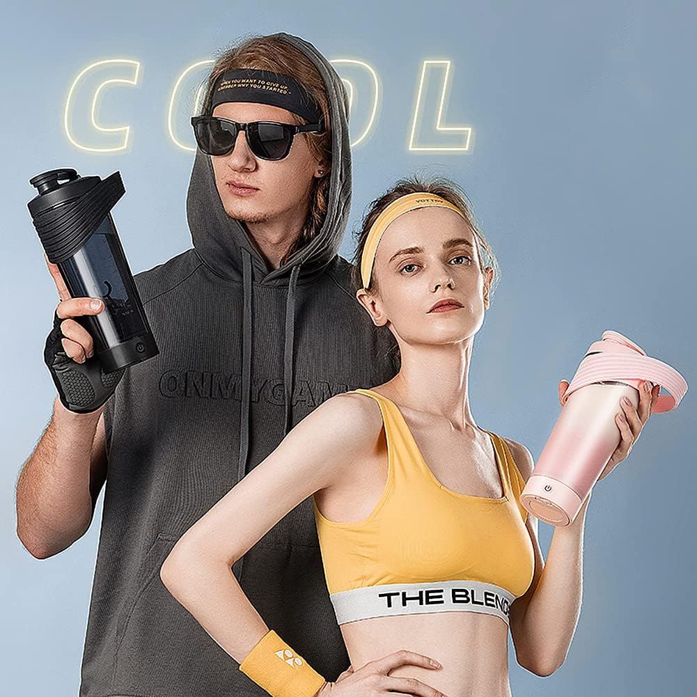 Flintronic Přenosný elektrický šejkr na protein 800 ml, Černá
