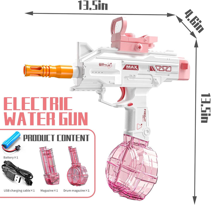 UZI-SMG Elektromos vízipisztoly gyerekeknek | Hosszú hatótávolság, 2 tár