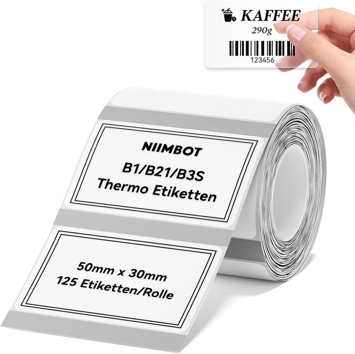 Niimbot transparentní samolepící štítky pro tiskárny B21, B21S, B1, B3S, hranatý 50x30mm