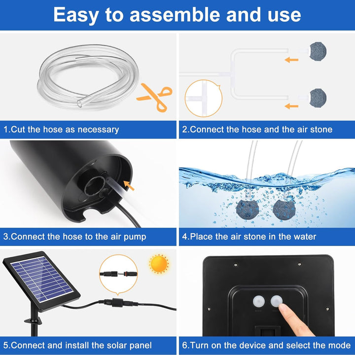 Fapiere Solar pond aerator 4 W - with 2200 mAh battery, 3 operating modes