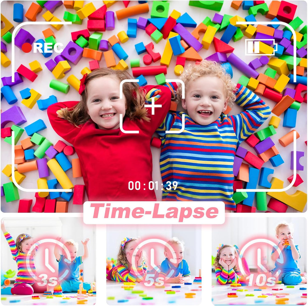 Uleway Dětský instantní fotoaparát s okamžitým tiskem, růžový