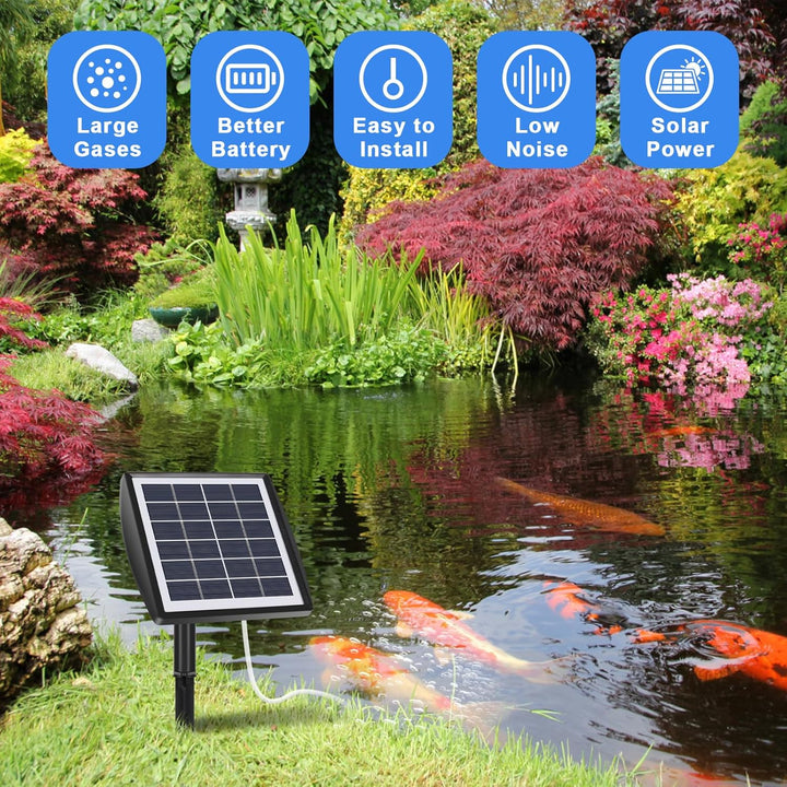 Fapiere Solar Pond Aerator – 2200 mAh Battery, 2 Modes, 2 W