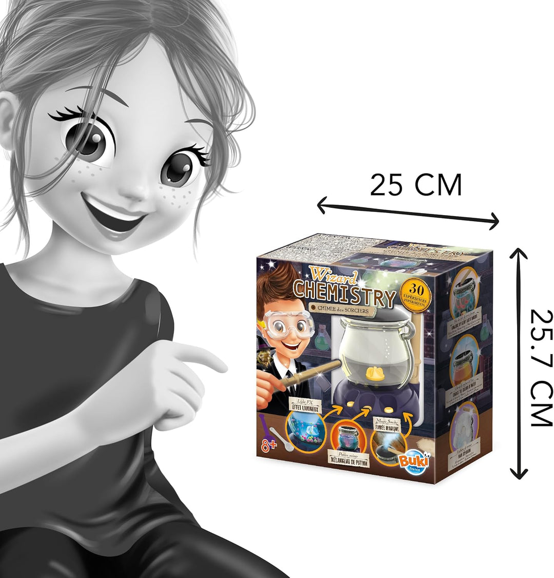BUKI Čarodějova chemická laboratoř, rozměry
