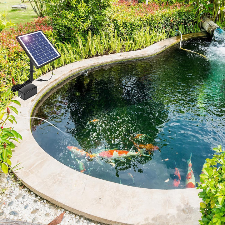 Fapiere Solar pond aerator – 6 W, up to 1.2 l/min output, wireless operation