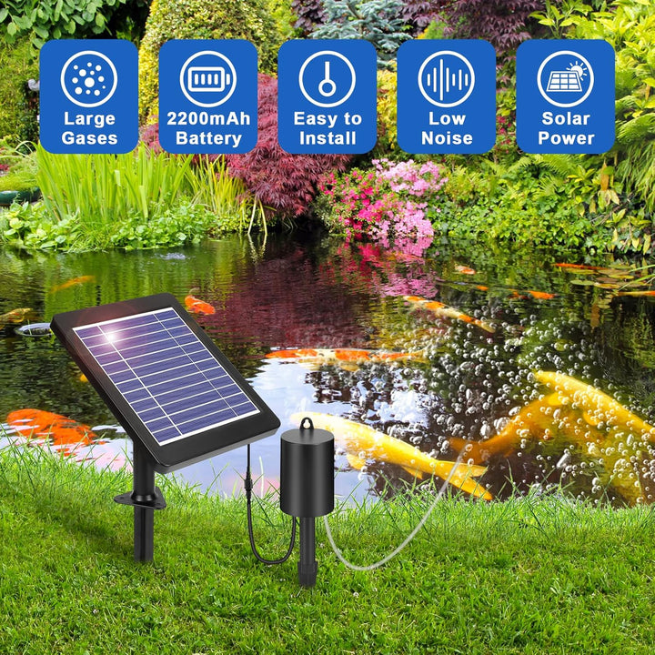 Fapiere Solar pond aerator 4 W - with 2200 mAh battery, 3 operating modes