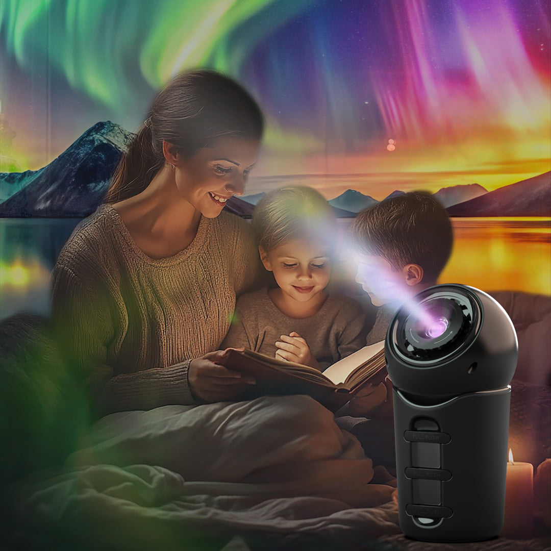 Hordozható galaxiskivetítő beépített akkumulátorral és cserélhető lemezekkel