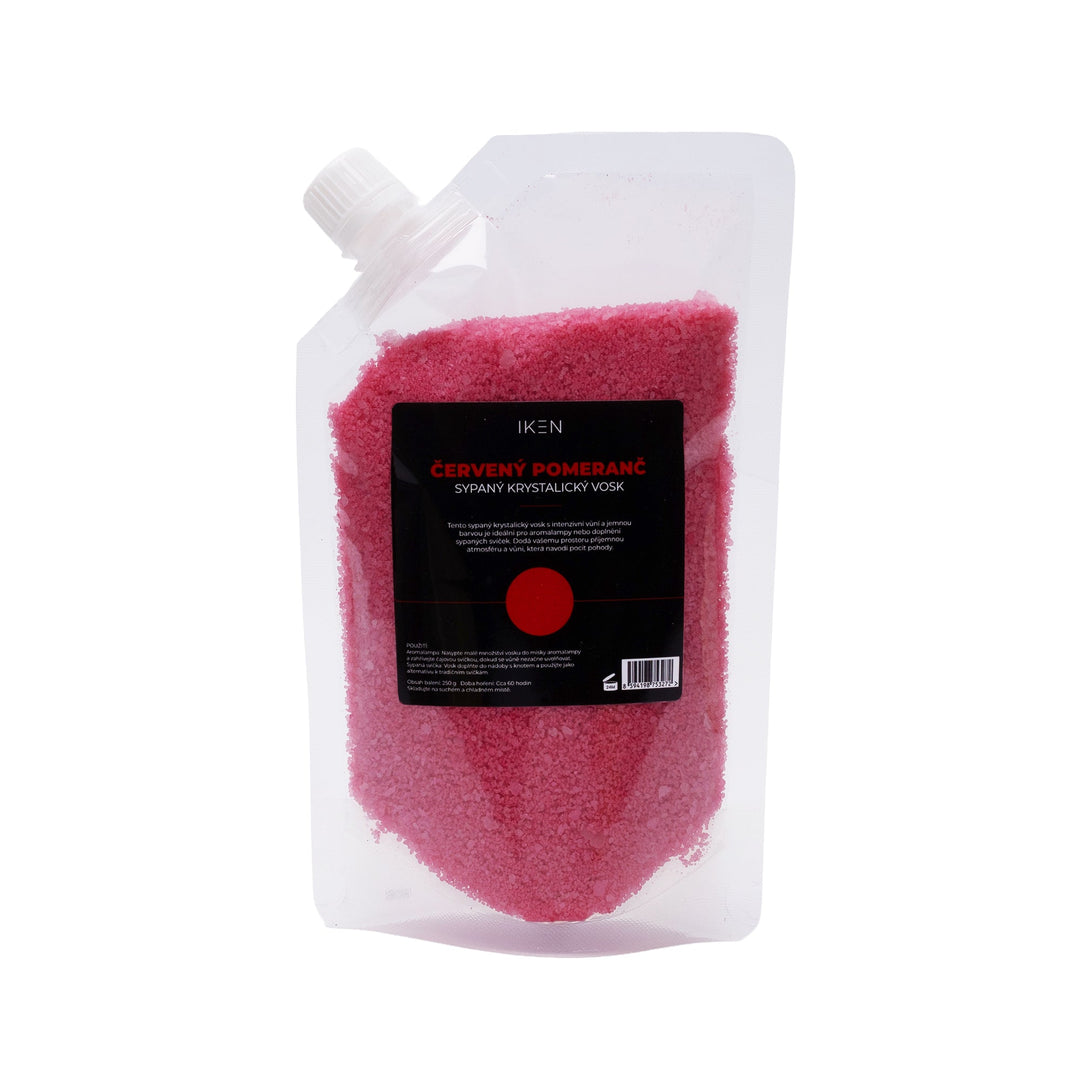 Sypaný krystalický vosk 250g | Pro aromalampy a sypané svíčky, Červený pomeranč