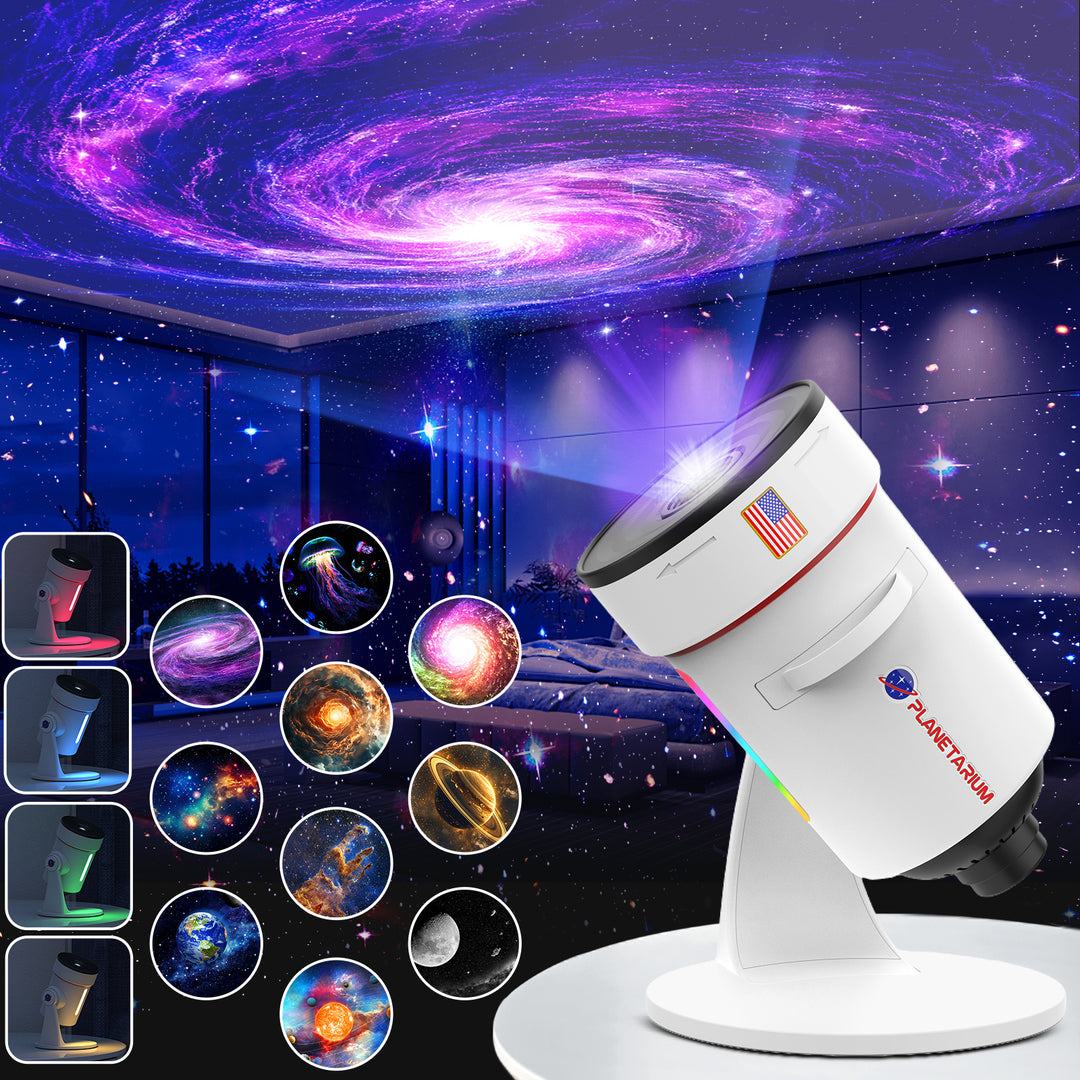 Galaxy Projector with Meteorite Function (8th Generation) - 10 Cartridges with 4K Quality Images