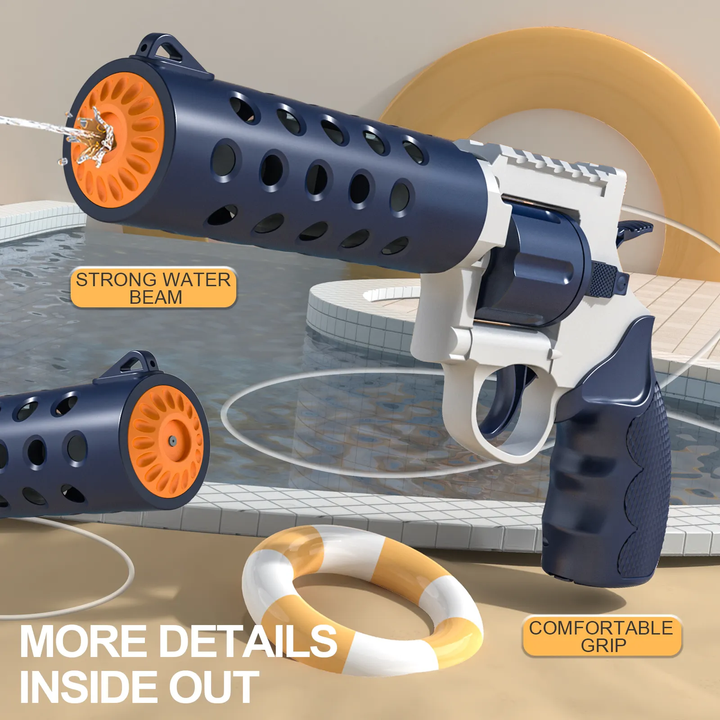REVOLVER Electric water pistol | 1.2L magazine, 6–8m range, automatic shooting