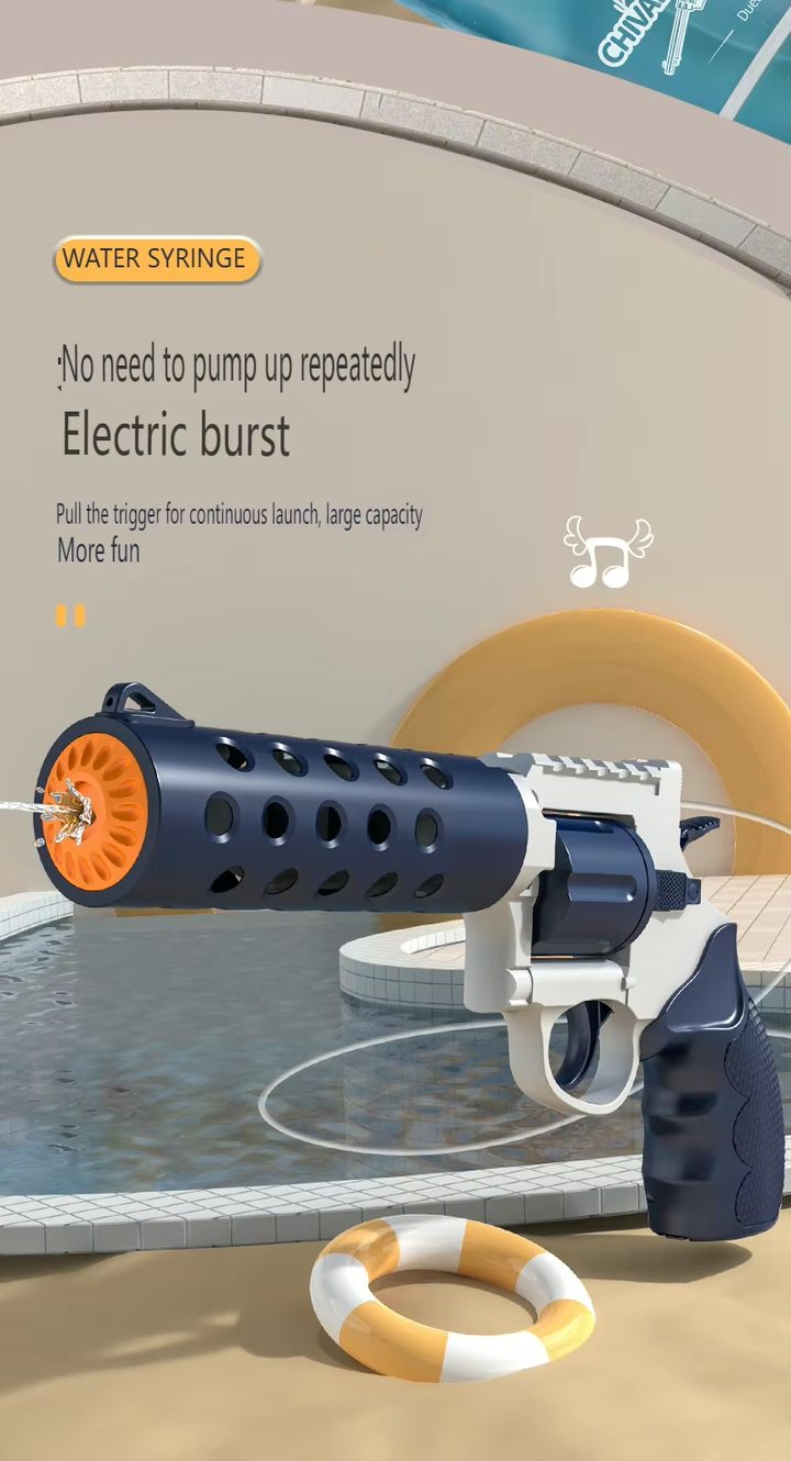 REVOLVER Electric water pistol | 1.2L magazine, 6–8m range, automatic shooting