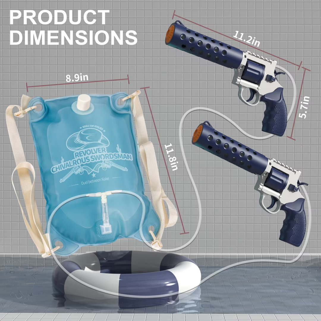 REVOLVER Electric water pistol | 1.2L magazine, 6–8m range, automatic shooting