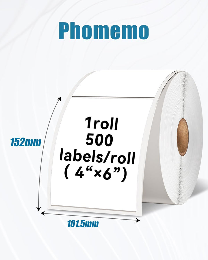 Náhradní štítky do tiskárny Phomemo D520BT 102 x 152 mm (4x6) Rozměry