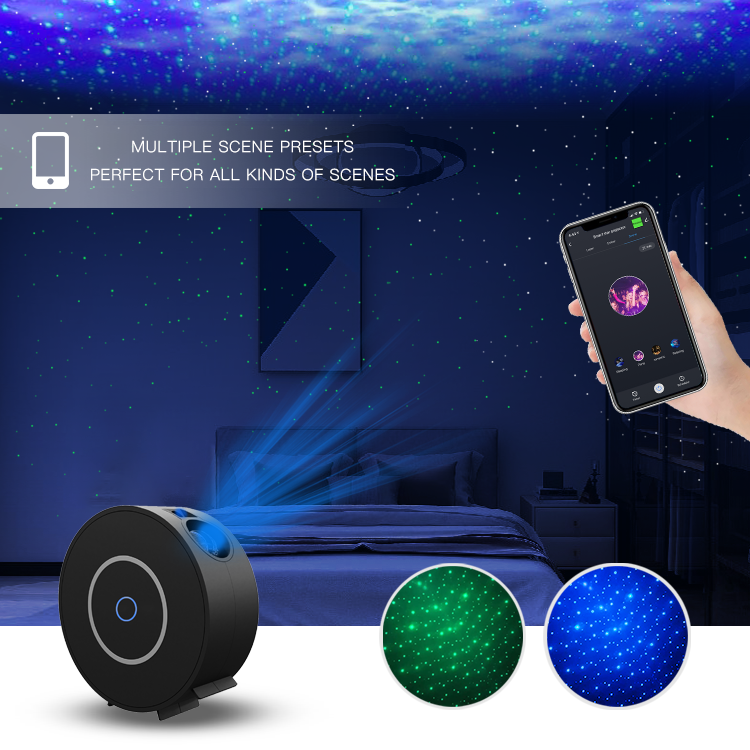 Night sky projector with Wi-Fi connection and mobile app