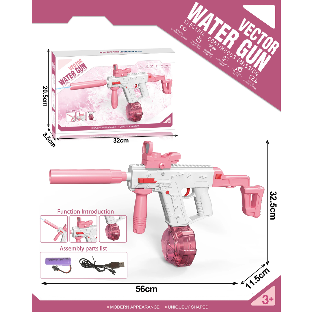 VECTOR Electric Water Gun for Kids | With long range and double magazine