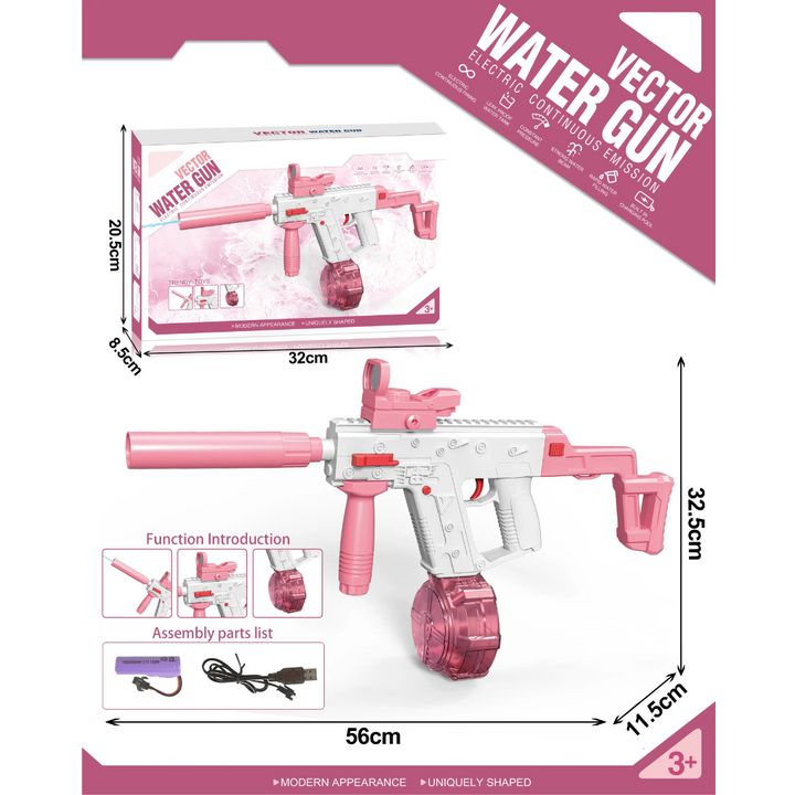 VECTOR Electric Water Gun for Kids | With long range and double magazine