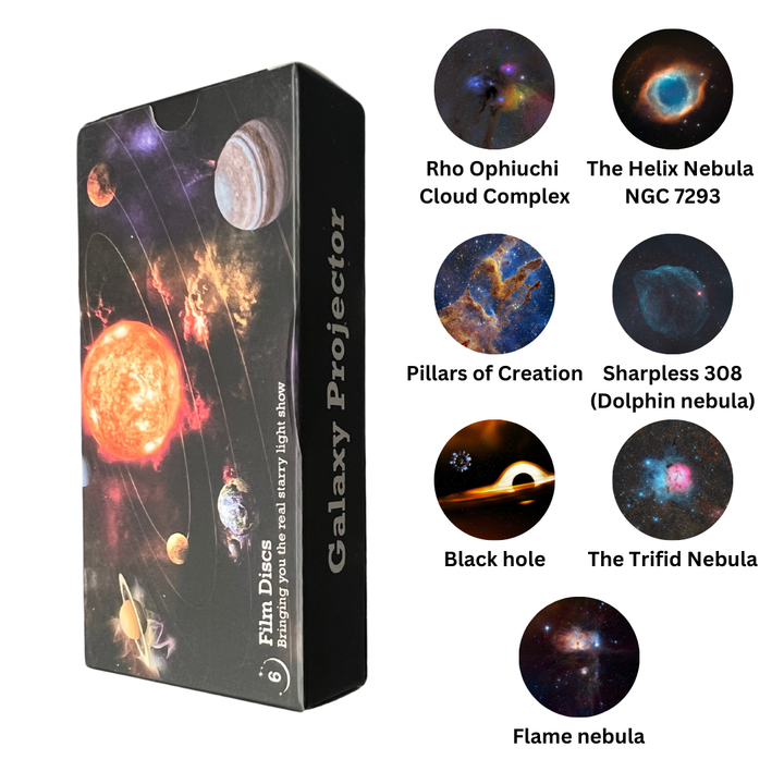 Additional set of cartridges for the galaxy projector | 7 cartridges with HD quality images