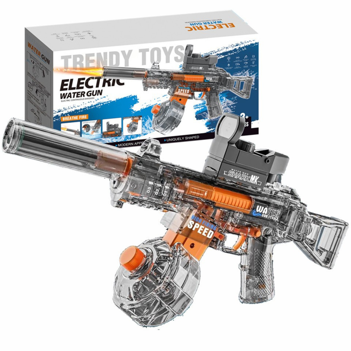 BATTLE Electric water pistol UMP45 – light effects, range 8–10 m, 350 ml tank, 500 mAh battery