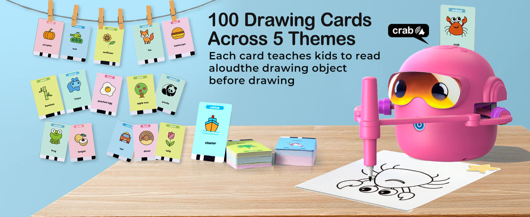 Thinkaroo Kreslící robot pro děti – interaktivní výuková hračka s hudbou a 100 kartami