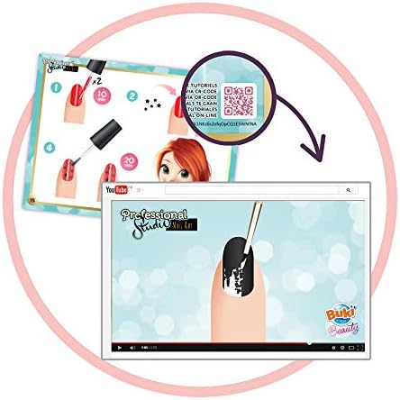 BUKI 5404 – Profesionální nehtové studio pro děti| 8 laků, UV sušička, zvětšovací lupa, světlo, 30 návrhů