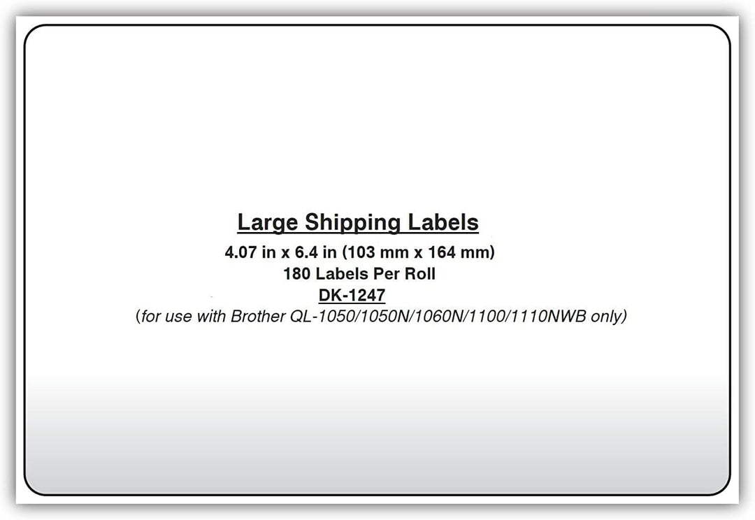 BETCKEY DK-11247 - Self-adhesive shipping labels 103x164 mm, 180 labels/roll, compatible with Brother QL printers