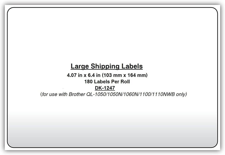BETCKEY DK-11247 - Self-adhesive shipping labels 103x164 mm, 180 labels/roll, compatible with Brother QL printers