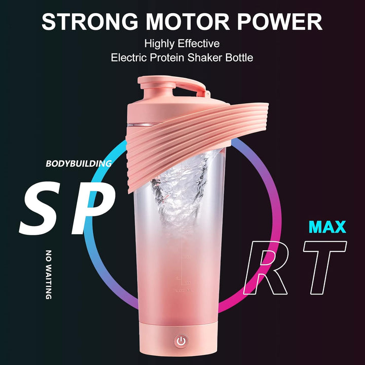 Flintronic Přenosný elektrický šejkr na protein 800 ml, Růžová