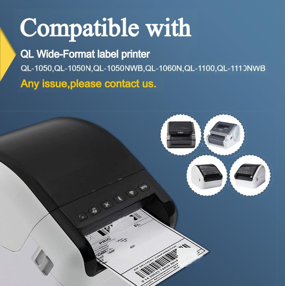 BETCKEY DK-11247 - Self-adhesive shipping labels 103x164 mm, 180 labels/roll, compatible with Brother QL printers