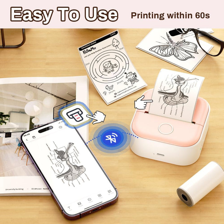 Phomemo T02 Smart Portable Printer | Printing of labels, stickers and images