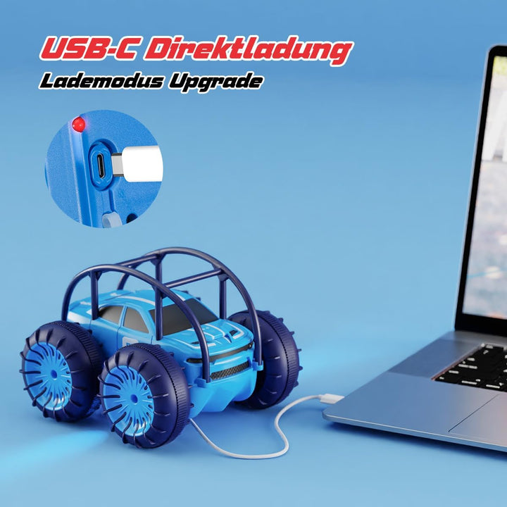 MaxTronic RC waterproof stunt car with LED lights and 360° tricks