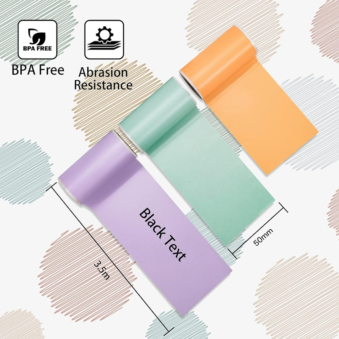 Replacement self-adhesive color labels for the printer PHOMEMO T02 | 50mm x 3.5m