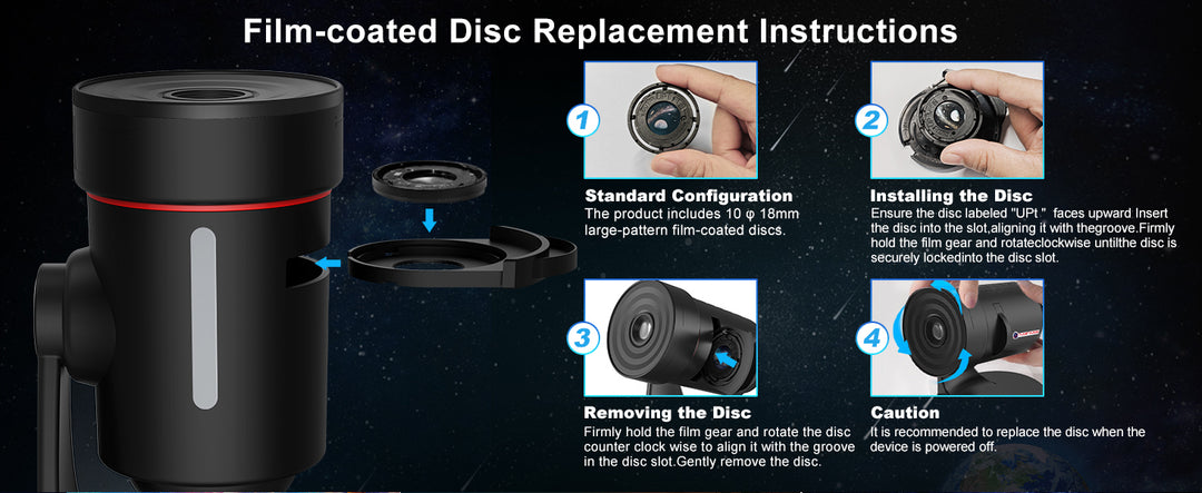 Galaxy Projector 8th Generation - 10 cartridges with 4K quality images