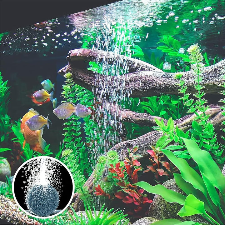 Fapiere Náhradní vzduchovací kameny do jezírka a akvária – 4 ks, průměr 4 cm, silikátové