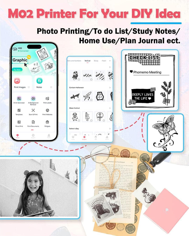 Phomemo M02 Smart Portable Label, Sticker and Picture Printer