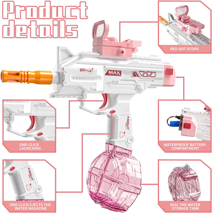 UZI-SMG Electric Water Gun for Kids | With long range and double magazine