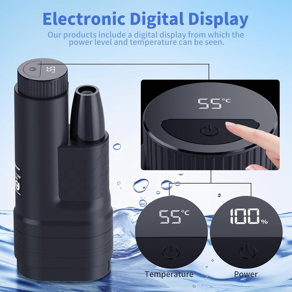 Přenosná sprcha na kempování s elektrickou pumpou a LCD displejem