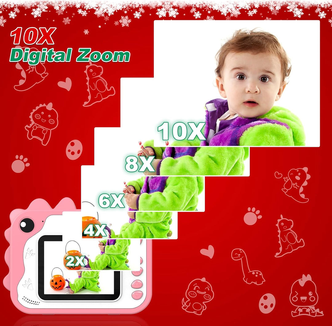 Uleway Kids Instant Camera with Instant Print | Dinosaur Theme