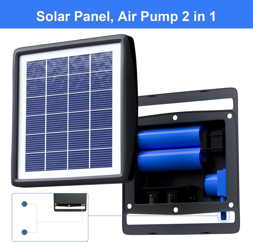 PChero Solární provzdušňovač jezírka – 2200 mAh baterie, 2 režimy, 2 W